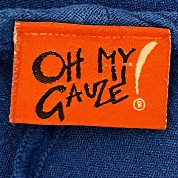 Oh My Gauze! Small/Medium Royal Blue Ruched Detail Short Sleeve Top - Picture 5 of 8